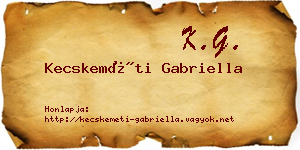 Kecskeméti Gabriella névjegykártya